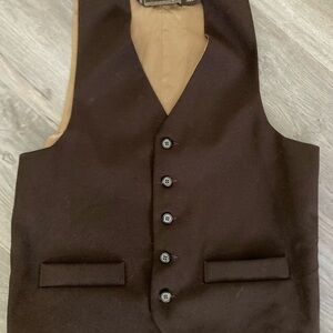 VINTAGE Levis Sportswear Vest Mens Brown Action Suit Tailored XS-Small